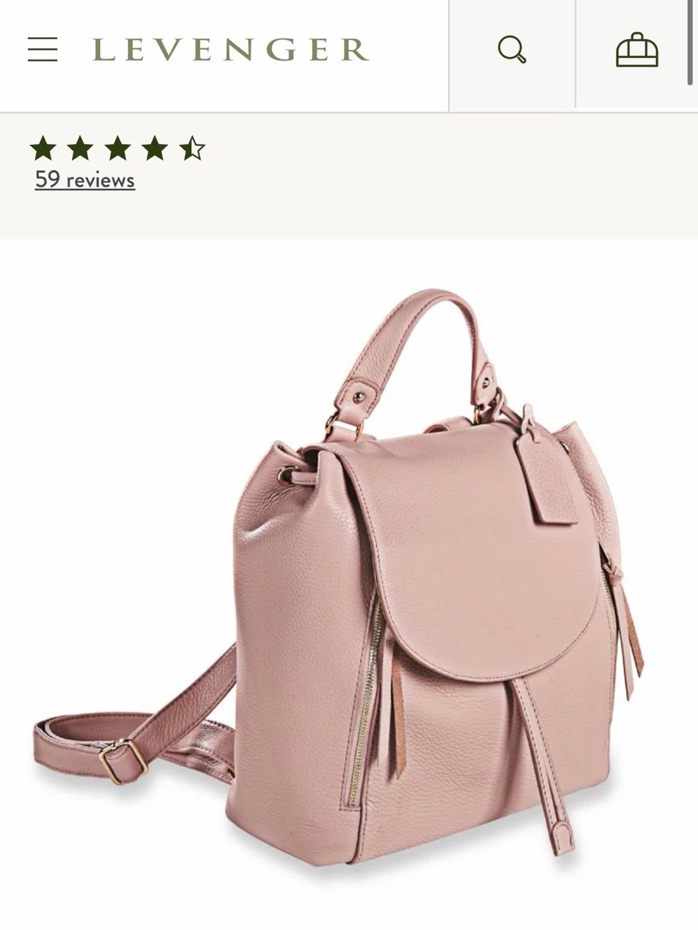 Levenger Carrie drawstring backpack